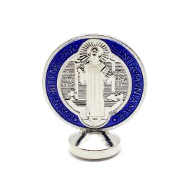 Medalha para Carro / 56x47mm - São Bento (unidade)-Níquel