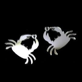 Pingente de Acrilíco Espelhado / 32x38mm - Carangueijo (unidade)