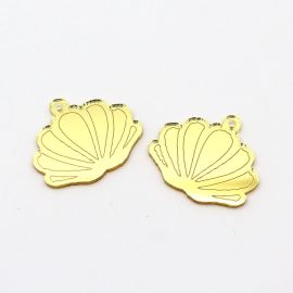 Pingente de Acrilíco Espelhado / 29x32mm - Concha (unidade)