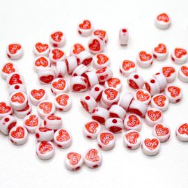 Pastilha Plástica / 10mm - Coração Love (20 gramas) - Vermelho