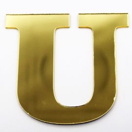 Letras de Acrílico / 8x9cm (G) - (UNIDADE) - Dourado - U