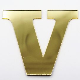 Letras de Acrílico / 8x9cm (G) - (UNIDADE) - Dourado - V