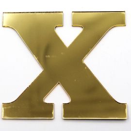 Letras de Acrílico / 8x9cm (G) - (UNIDADE) - Dourado - X
