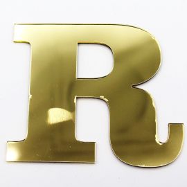 Letras de Acrílico / 8x9cm (G) - (UNIDADE) - Dourado - R