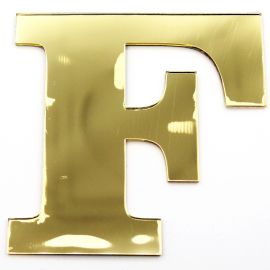 Letras de Acrílico / 8x9cm (G) - (UNIDADE) - Dourado - F