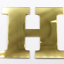 Letras de Acrílico / 8x9cm (G) - (UNIDADE) - Dourado - H