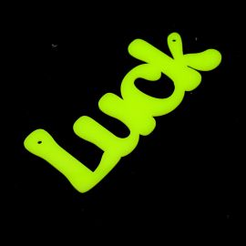 Pingente de Acrilíco com Dois Furos / 12,5x5cm - Luck (unidade)