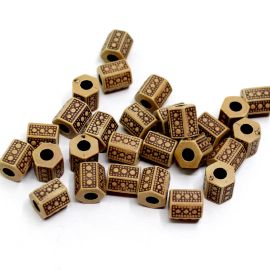 Conta Plástica / Imitação de Madeira / 12x11mm (10 gramas)