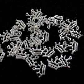 Pingente de ABS Perolado / 18mm - Coroa (10 gramas) - Creme