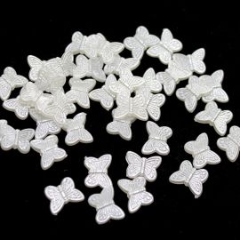 Conta de ABS Perolada / 10x14mm - Borboleta (10 gramas) - Marfim
