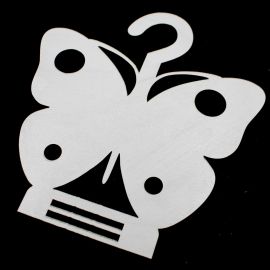 Cabide Porta Laço / 17x15,5cm - MDF Branco - Borboleta (UNIDADE)