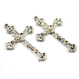 Crucifixo de Metal  / 54x34mm - com Cristo (unidade) - Níquel