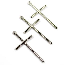 Crucifixo de Metal  / 52x27mm - Liso (unidade) - Níquel