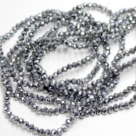 Rondela de Vidro 4mm / Metalizada (1 Fio)