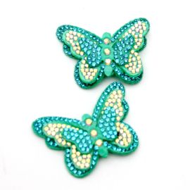 Aplique de Feltro com Strass / 55x38mm - Borboleta (unidade)