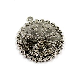 Pingente de Metal / 44x39mm - Afro Religioso - (unidade) - Níquel