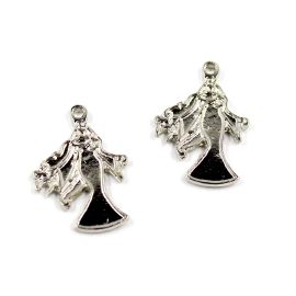 Pingente de Metal / 28x19mm - Afro Religioso - Yemanja (unidade) - Níquel