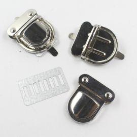 Fecho para Bolsa de Metal / 45x37mm - com Trava (1 kit)