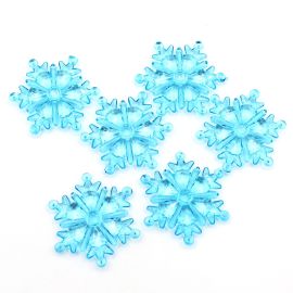 Pingente em Acrílico / 39X35mm - Floco de Neve (10 gramas) - Turquesa