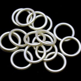 Argola Perolada de ABS / 30mm - Lisa (10 gramas) - Rosê