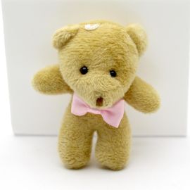Pingente Ursinho de Pelucia com Laçinho Rosa  / 8x6cm - (Unidade)