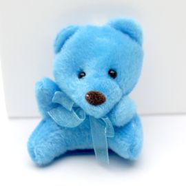 Pingente de Pelúcia / Ursinho Azul - 6x5cm (Unidade)