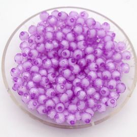 Bola Plástica 6mm / Facetada - Transparente com Miolo Branco (10 gramas)