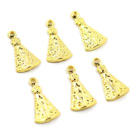 Pingente de Metal / 21x11mm - Nossa Senhora Aparecida (unidade) - Dourado