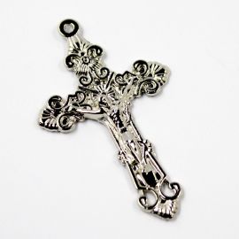 Crucifixo de Metal / 53x30mm - (Unidade)-Níquel