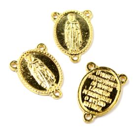 Salve Rainha de Metal / 23x17mm - Nossa Senhora das Lagrimas (unidade)-Dourado