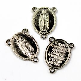 Salve Rainha de Metal / 23x17mm - Nossa Senhora das Lagrimas (unidade)-Níquel