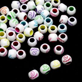 Barril Plástico / 9x12mm - WhatsApp - Cores Diversas (20 gramas) - Branco