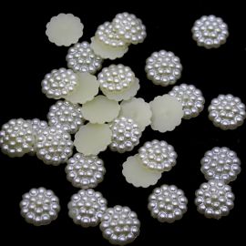 Chaton Perolado / 13mm - Flor (10 gramas) - Creme 