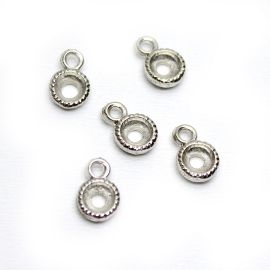 Pingente de Metal / 8mm - Para Ponto de Luz (unidade) - Níquel