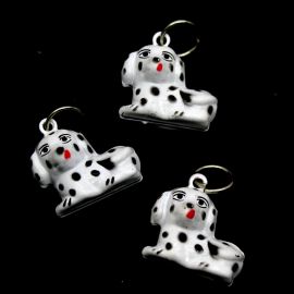 Pingente de Metal / 23x22mm - Guizo - Cachorrinho (unidade) - Branco