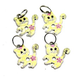 Pingente de Metal Esmaltado / 25x25mm - Gato (unidade)