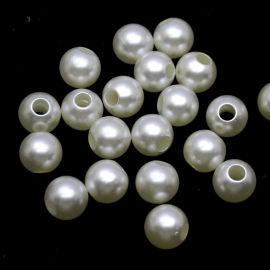 Conta de ABS Perolado / Bola com Furo Largo (10 gramas)