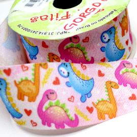 Fita de Gorgorão N°09 / 38mm - Dinossauro (1 metro)