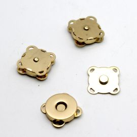 Fecho Magnetico para Bolsa / 19x19mm - para Costura (1 Par)-Dourado