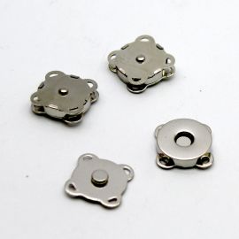 Fecho Magnetico para Bolsa / 19x19mm - para Costura (1 Par)-Níquel