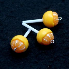 Pigente de Resina / 40x17mm - Pirulito (unidade) - Laranja