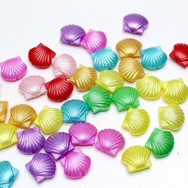 Conta Plástica Perolada / 14x17mm - Concha - Sereismo (20 gramas) - Cores Diversas