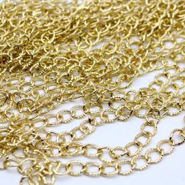 Corrente de Alumínio / 13x10mm - (1 METRO) - Dourado