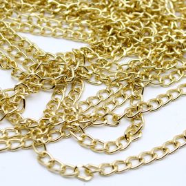 Corrente de Alumínio / 10x7mm - (1 metro) - Dourado