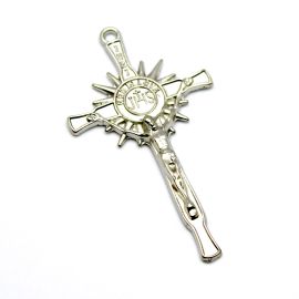 Crucifixo de Metal Níquel / 58x32mm - 1° Eucaristia JHS (unidade)