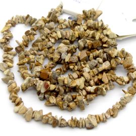 Pedra de Cascalho / 8mm - Jaspe Madeira (1 FIO)