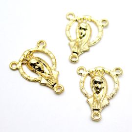 Salve Rainha de Metal / 28x21mm - Nossa Senhora (Unidade) - Dourado