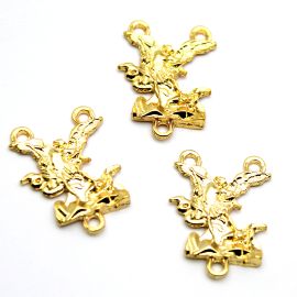 Salve Rainha de Metal / 27x20mm - São Miguel Arcanjo (unidade)-Dourado