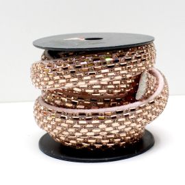 Tira de Camurça com Pedras de Strass / 17mm (1 metro)