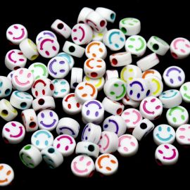 Pastilha de Plástico - Redonda / 10mm - Smile - (20 gramas) - Branco